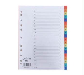 Deluxe A4 A-Z PVC Color Tab Divider with Number 