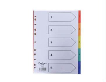 Deluxe A4 PVC Color Divider 31 Tab with Number 