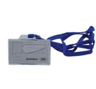 SuperDeal Acrylic Name Badge with Blue Lanyard 