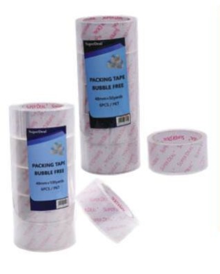 SuperDeal Packing Tape Clear 48mmx100Yx50 Micron