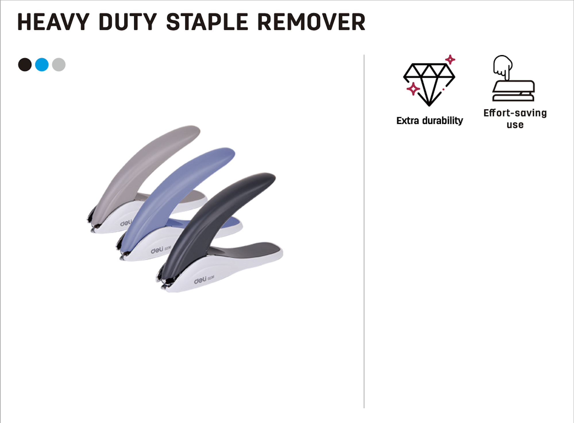 Deli Heavy Duty Staple Remover 80 Sheets Capacity 