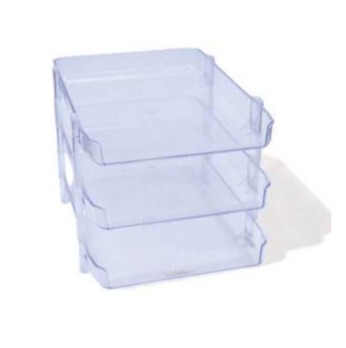 Deluxe Tier Folding Style Tray Smokey & Clear 