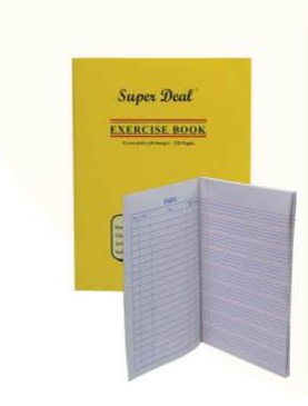SuperDeal Exercise Book A5 4 Line Left Margin 100 Pages 