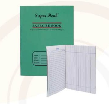 SuperDeal Exercise Book A5 Maths 1 Line 2 Side Margin 100 Pages 
