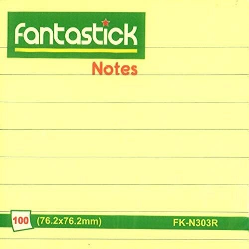 Fantastick Sticky Notes 3in x 3in (5 Neon Colors)