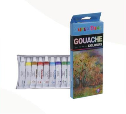SuperDeal Gouache Colours 12ml Set of 12 