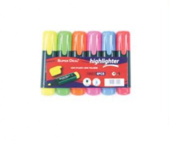 SuperDeal Highlighter Assorted Colors, Pack of 6 