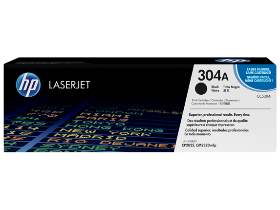 HP 304A Black LaserJet Toner Cartridge
(CC530A)