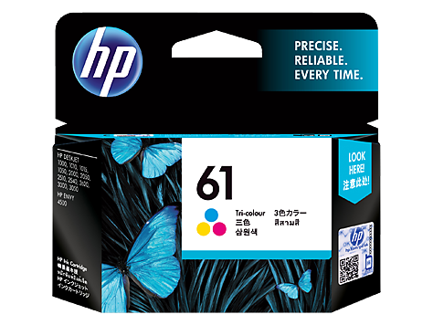 HP 61 Tri-color Original Ink Cartridge, H562WN#140