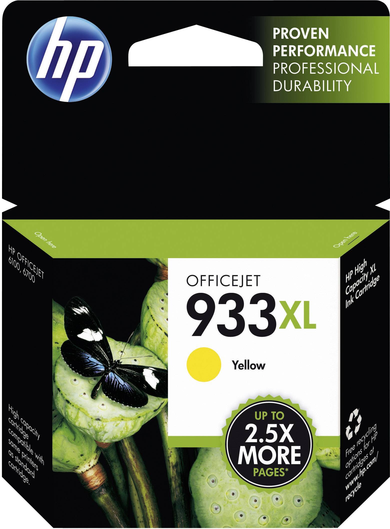 HP 933XL High Yield Yellow Original Ink Cartridge
 (CN056AE)