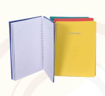 SuperDeal A4 Hard Cover Note Book 100 Sheets White Spirals 