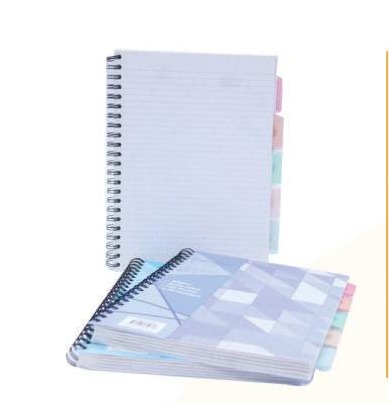 SuperDeal A4 Subject Book 5 Subjects 100 Sheets with PP Dividers 