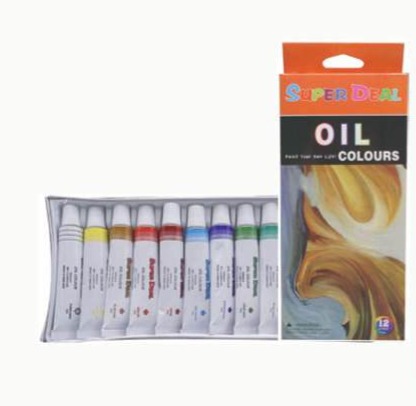 SuperDeal Oil Colours 12ml Set of 12 