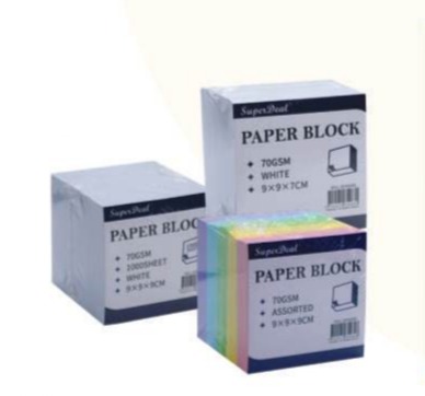 SuperDeal 9x9cm Paper Block 70GSM 1000 Sheets 