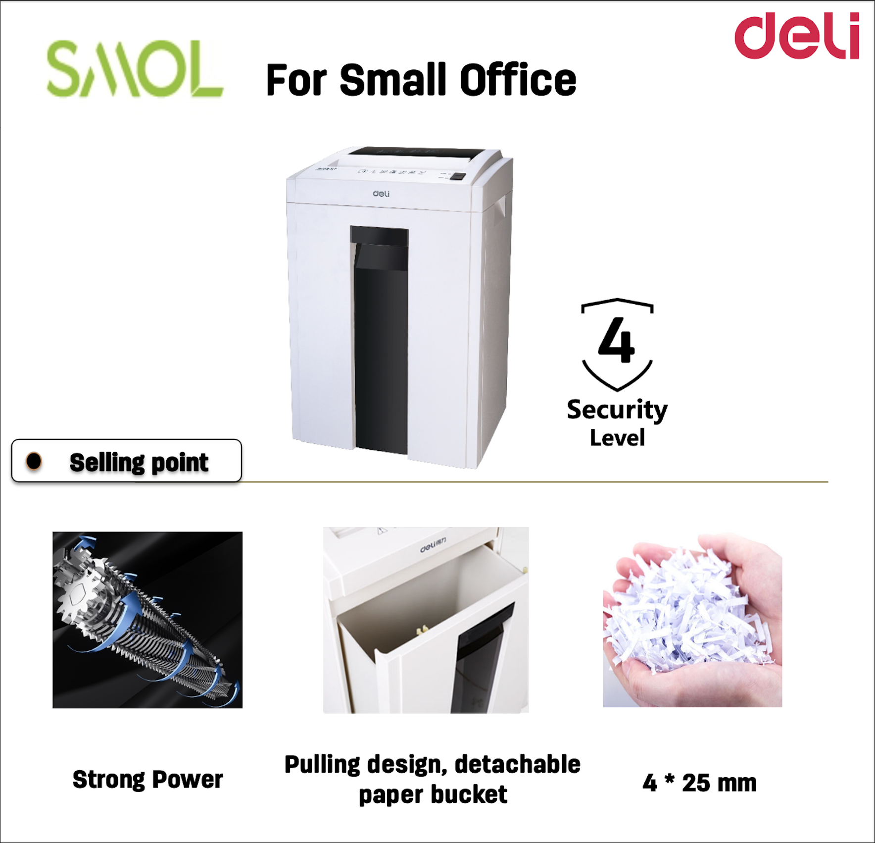 Deli Paper Shredder MEDO 16 Sheets