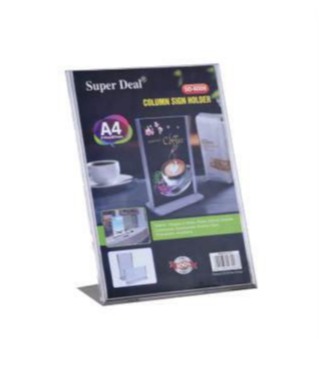 SuperDeal A4 Sign Holder L-Shape Vertical 210x297mm 