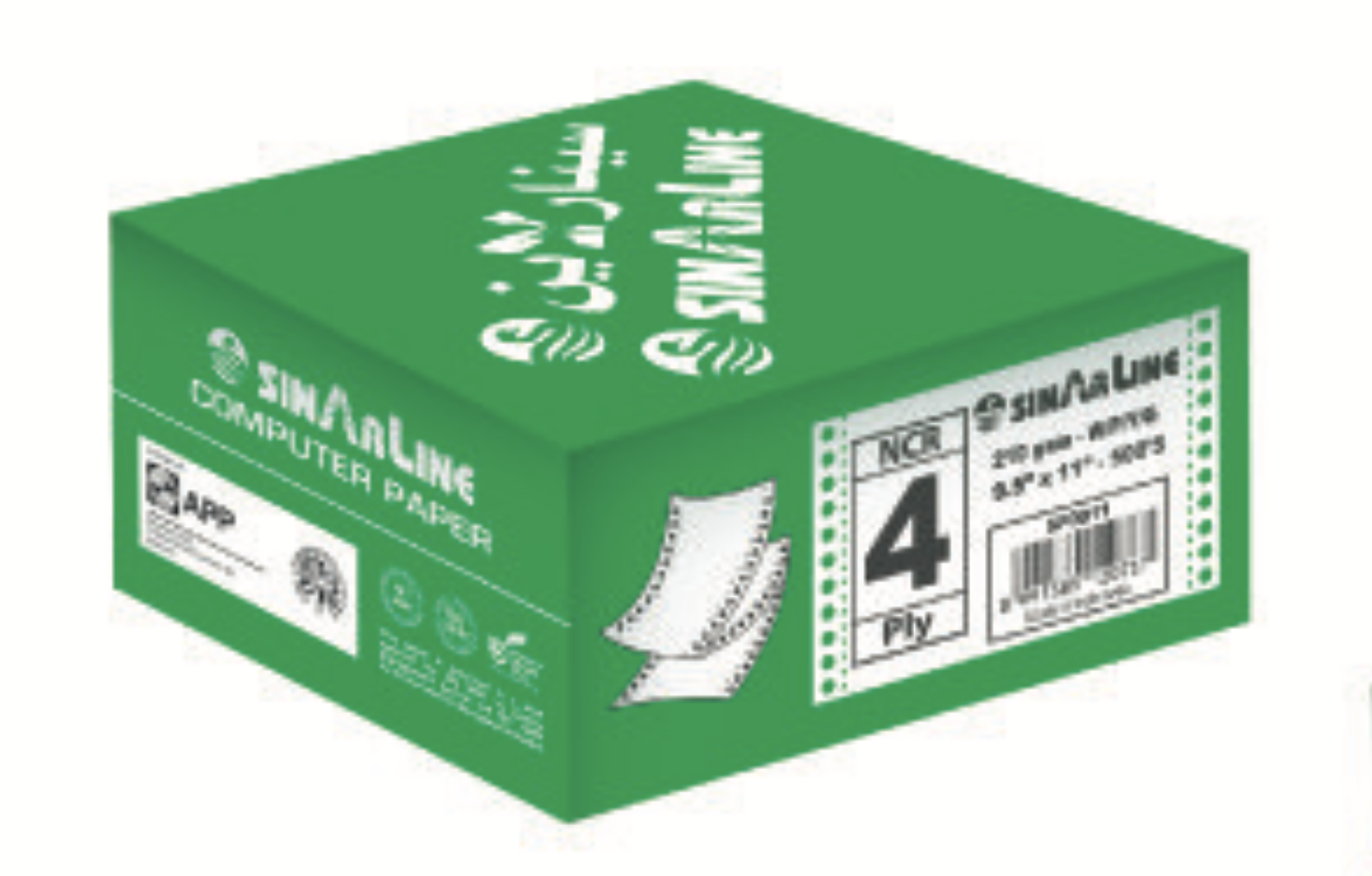 SinarLine 4 PLY, 9.5x11, 210 GSM, 500 Sheets, WPYG, Plain