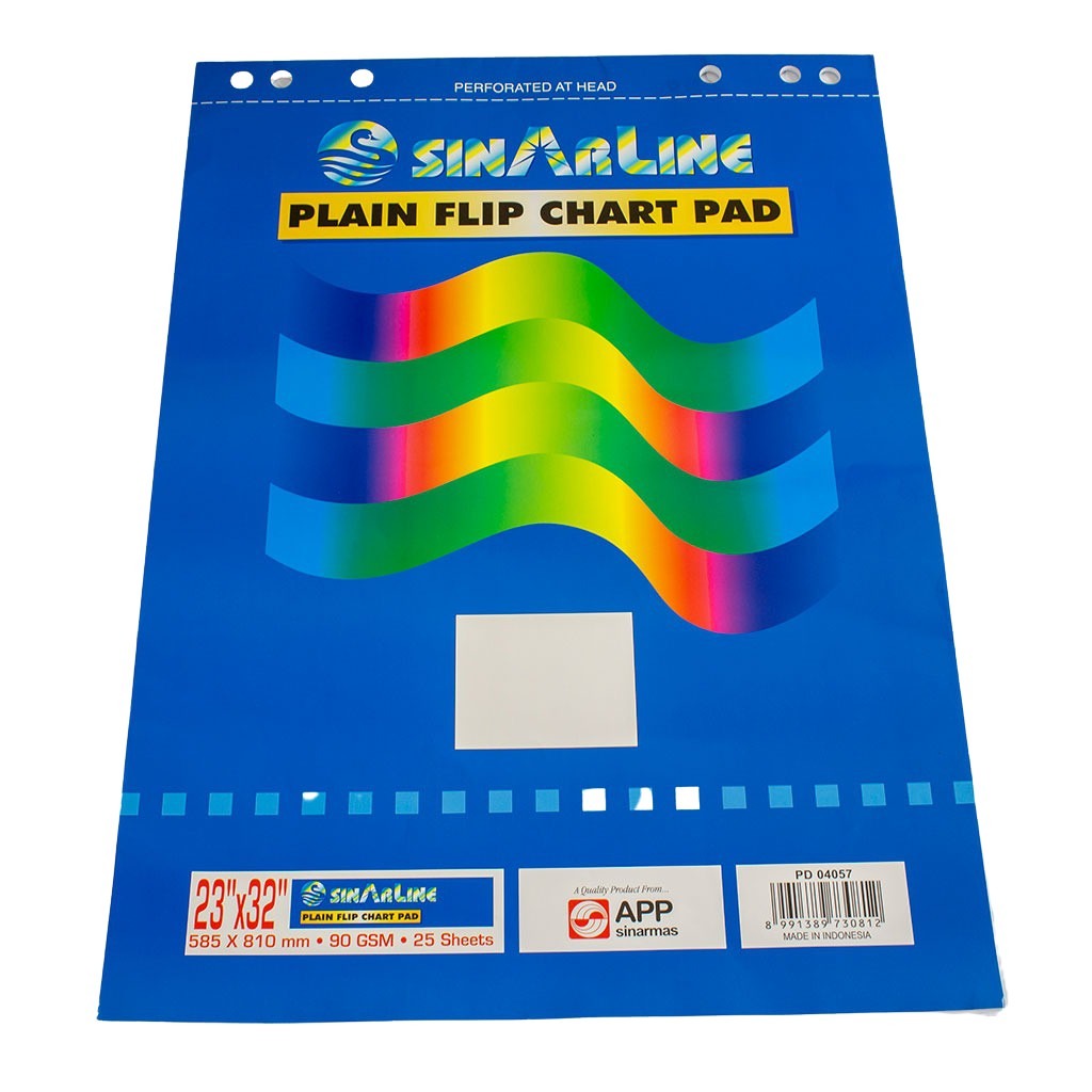 SinarLine Flip Chart A1 Plain FOP 90Gsm - 25 Sheets
