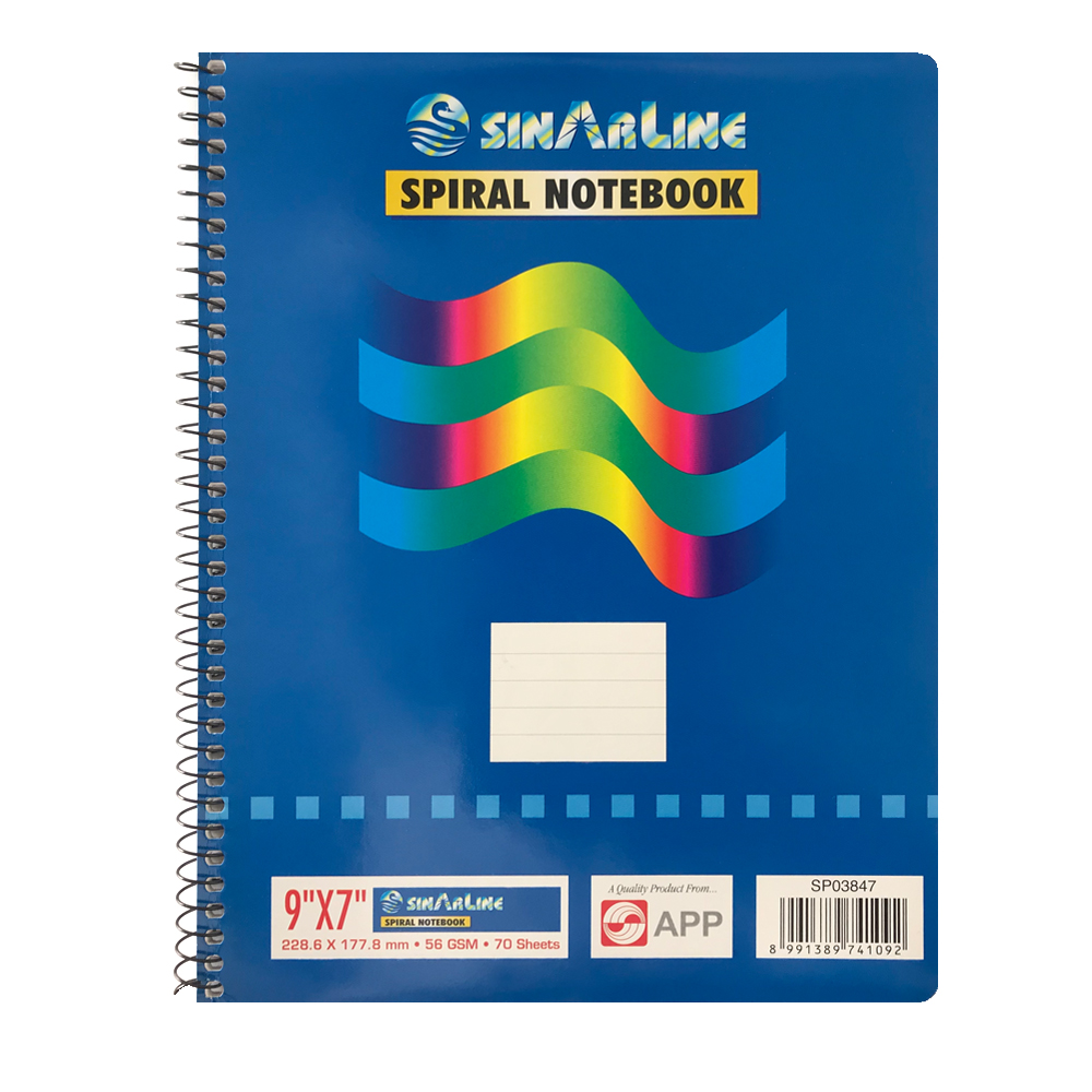 SinarLine Side Spiral 9" X 7" 70 Sheets