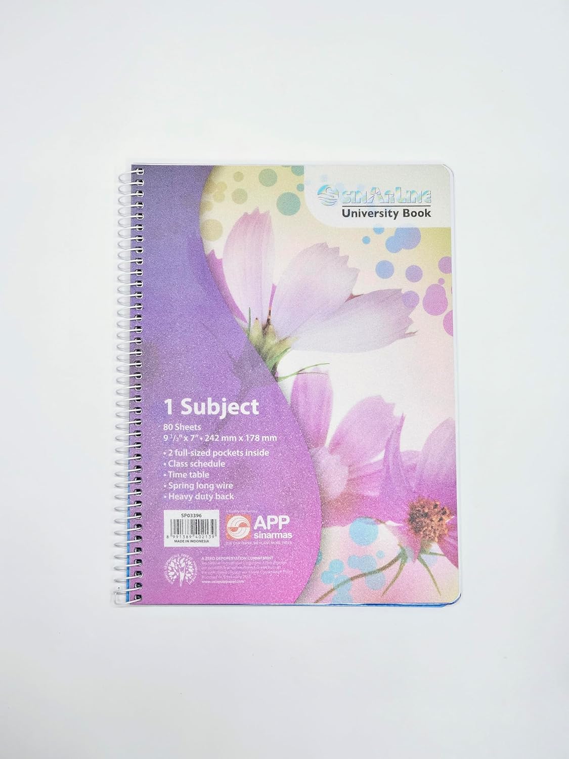 SinarLine Spiral 1-Subject 9.5"X7" 80 Sheets