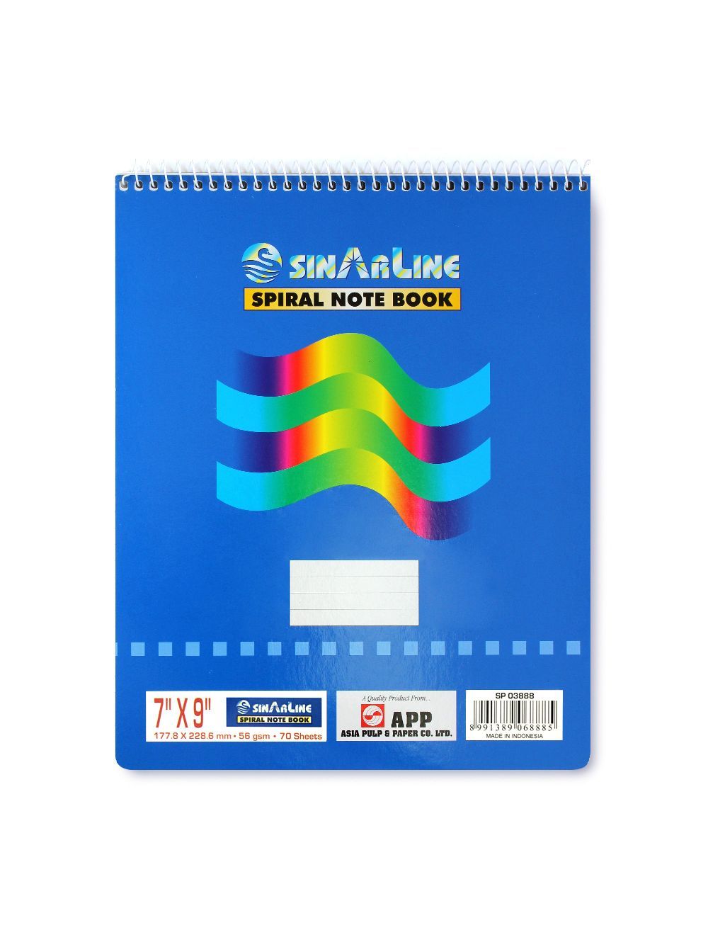 SinarLine Top Spiral 7" X 9" 70 Sheets
